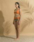 Load image into Gallery viewer, Palm Mirage High-Rise Bikini Bottom in Spanish Orange