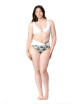 Load image into Gallery viewer, Palm Mirage Plunge Bikini Top in Bone White