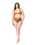 Load image into Gallery viewer, Palm Mirage Plunge Bikini Top in Spanish Orange
