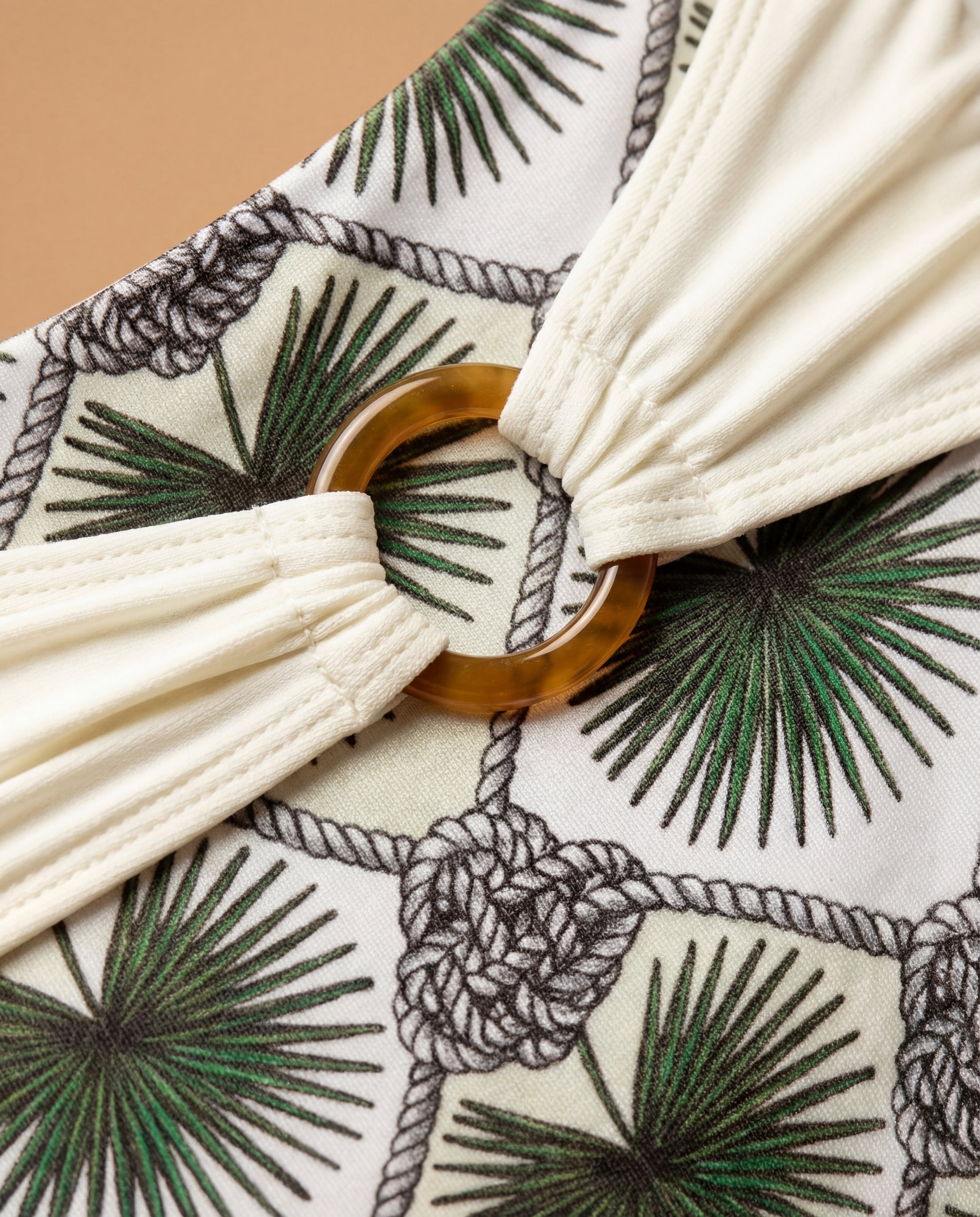 Palm Mirage High-Rise Bikini Bottom in Bone White