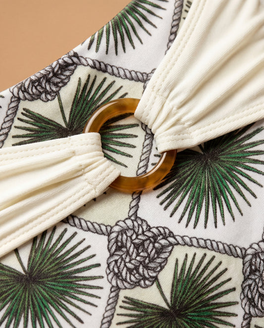 Palm Mirage High-Rise Bikini Bottom in Bone White