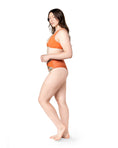 Load image into Gallery viewer, Palm Mirage Plunge Bikini Top in Spanish Orange
